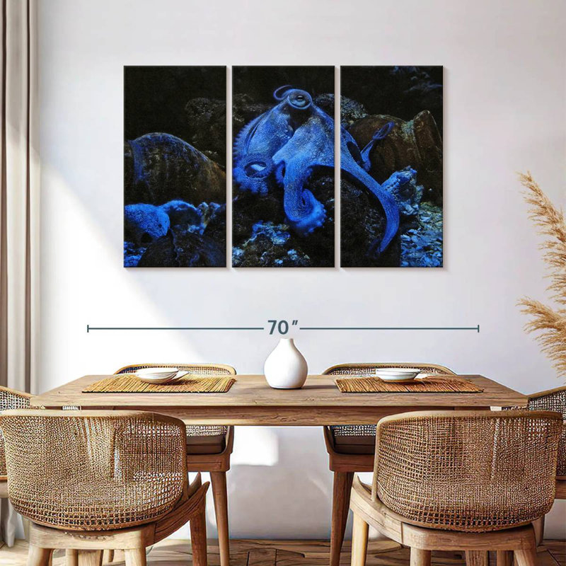 Stoic Blue Octopus, 36" H x 57" W