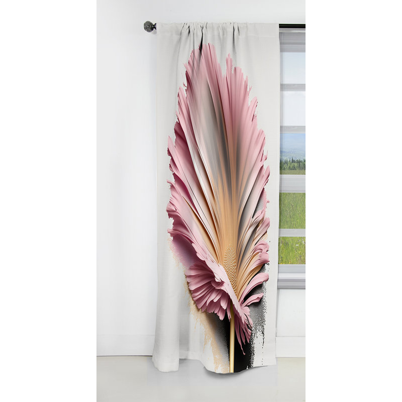 Simonne - Rideau Gerbera - Rideau occultant à motif floral - 1 panneau, L 52 po x L 108 po