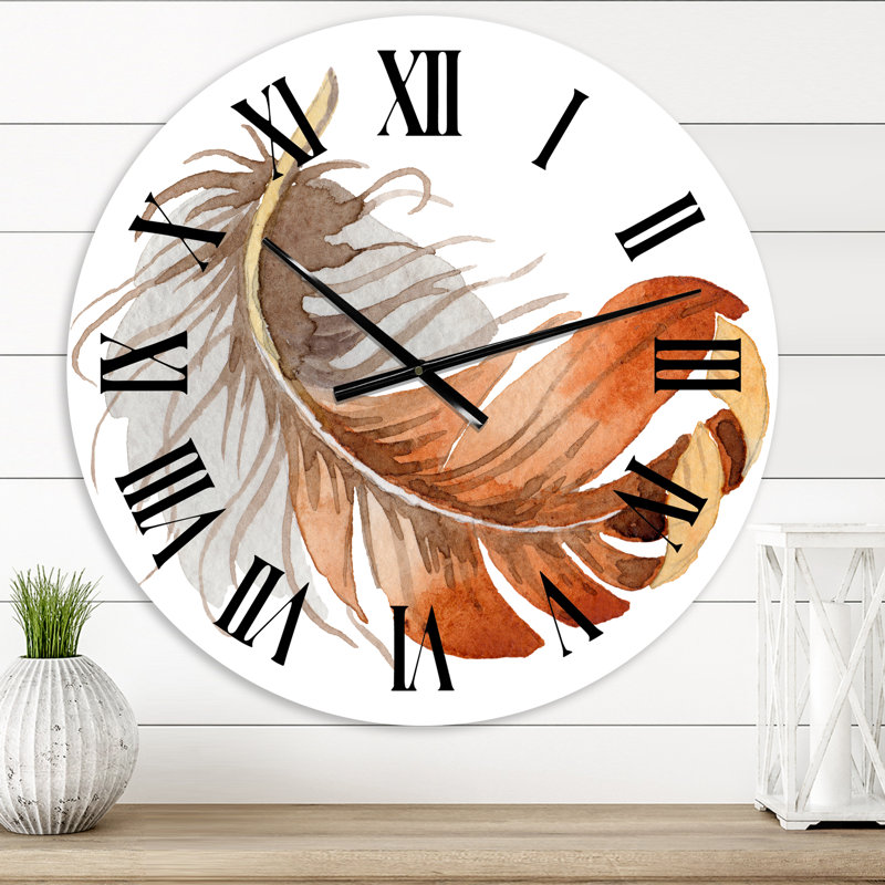 Horloge murale bohème et éclectique orange, Petit