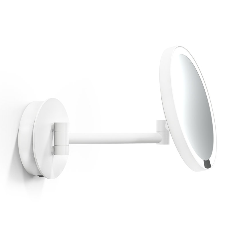 Spiegel Flat Metal Lighted Wall Mirror, Matte White