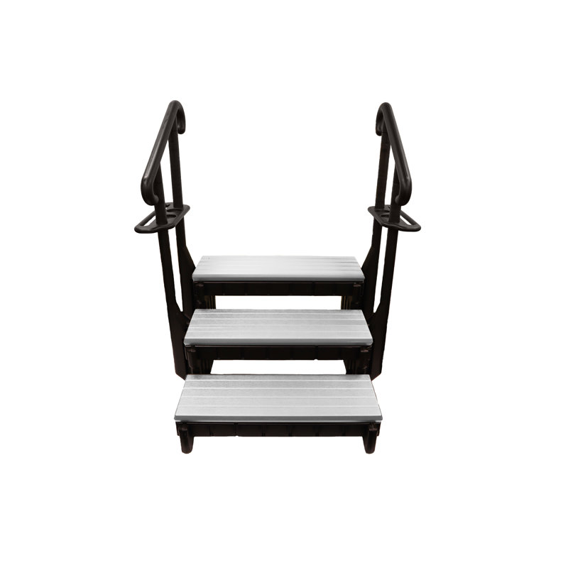 Escalier 3 marches pour jacuzzi Signature, Gris