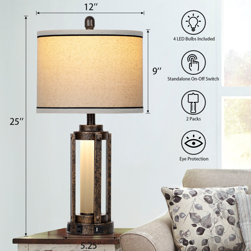 Grenard Metal USB Table Lamp