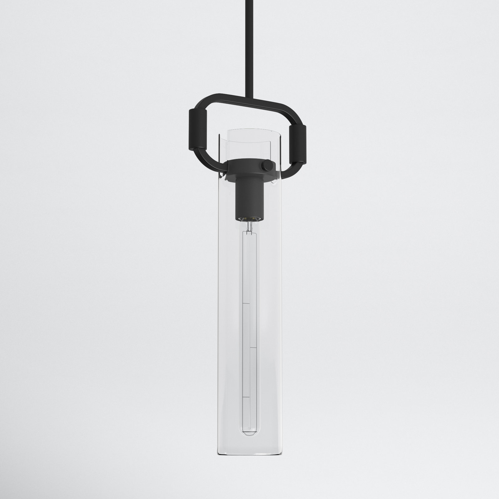 Shay Single Light Glass Dimmable Pendant, Matte Black