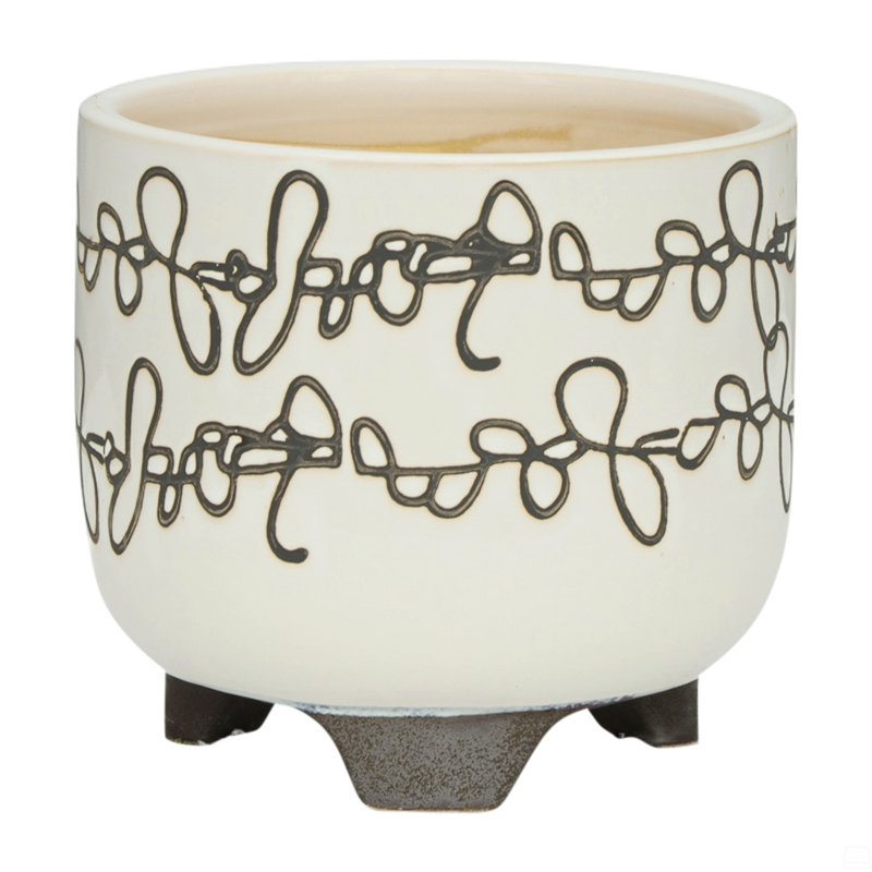 Jardinière en céramique à pieds griffonnés 6/8 "S / 2