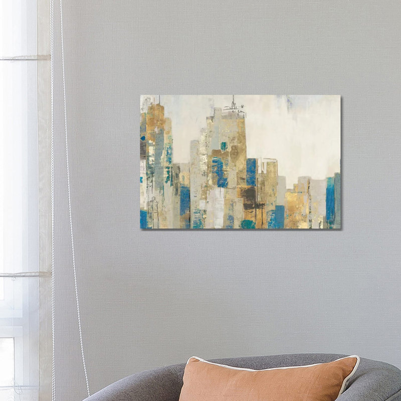 Wide City Blues by Allison Pearce - Wrapped Canvas Painting, 66.04 cm H x 45.72 cm W x 1.91 cm D