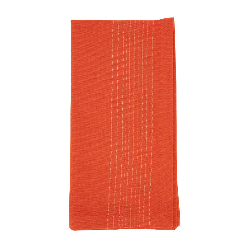 Franboler Collection Cotton Blend No Pattern Square Napkin, Orange