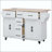 56.5" Kitchen Island with Drop Leaf, Embossed Vertical Stripe, and 4 Doors – White-129895309
