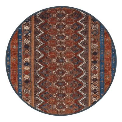 Machine Washable Art Deco Brown Area Rug