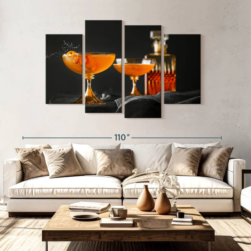 Yarlin Juniper Manhattan Cocktails, 54" H x 84" W