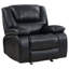 Fauteuil inclinable manuel Mila, similicuir noir, accoudoirs coussinés