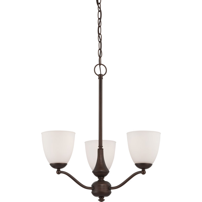 Lustre classique/traditionnel ombré 3 lumières Royst, Bronze Prairie, A19