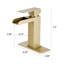 Waterfall Bathroom Faucet Single Handle Bathroom Sink Faucets 1 Or 3 Hole Solid Vanity Faucet With Deck Plate & Overflow Pop Up Drain-118546156