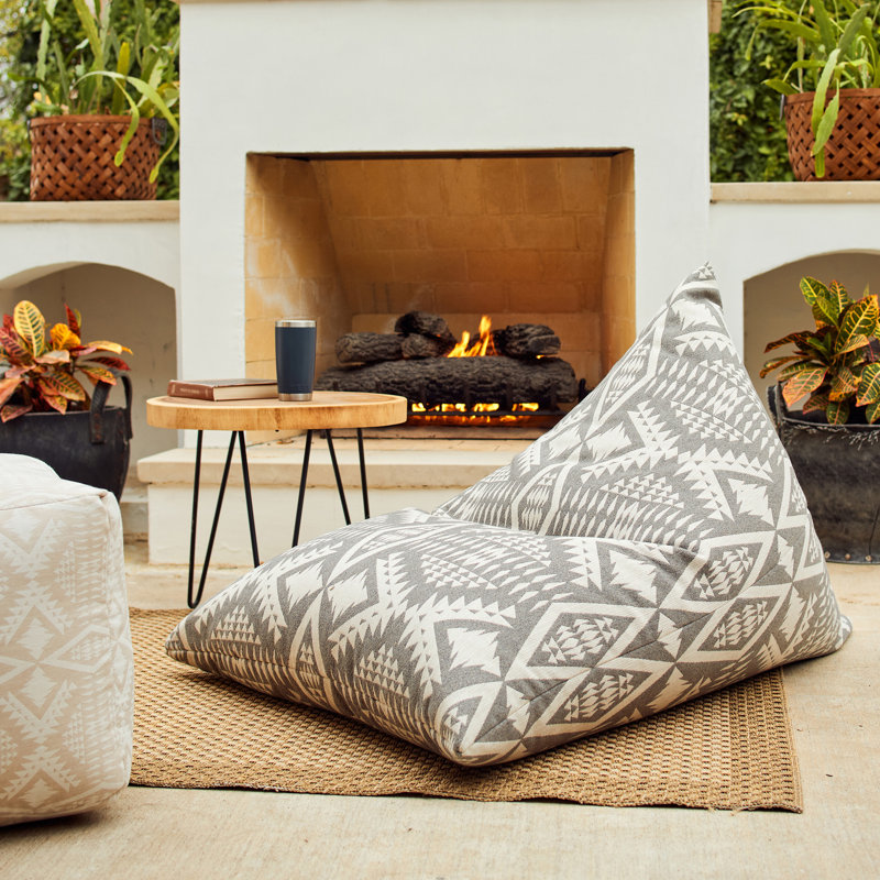 Fauteuil à billes et chaise longue Sunbrella®, Polystyrène gris / brun clair