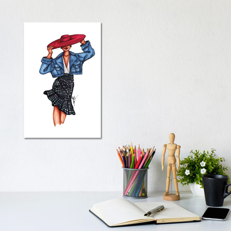 «Girl In The Red Hat» - impression, H 12 po x l 8 po x P 0,75 po
