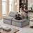 Modern Chenille Modular Sectional Sofa with Neck & Lumbar Pillows-1247353290
