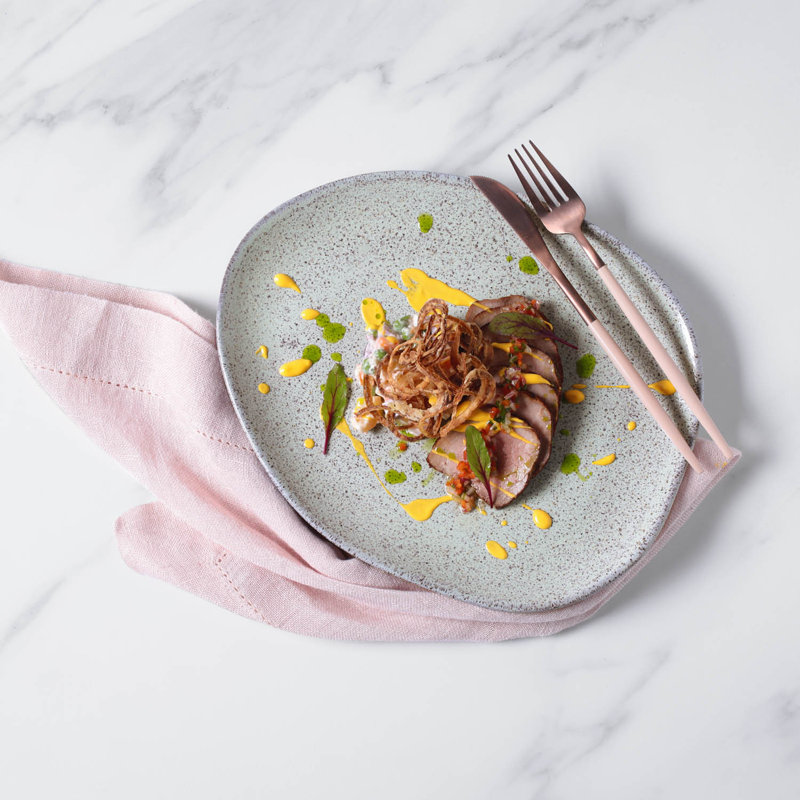 Assiette plate en grès de 12,2 po Pistache