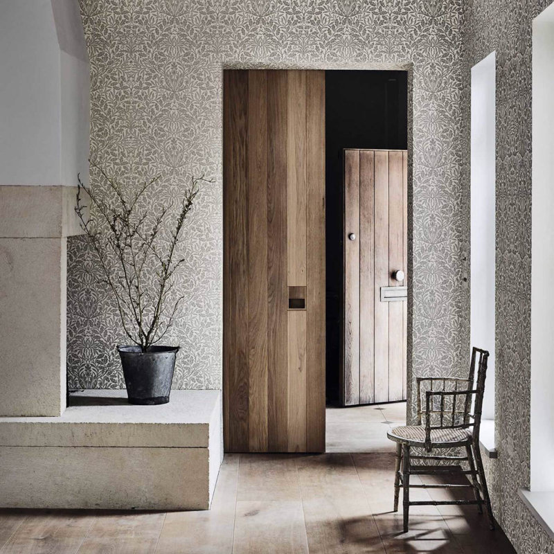 Pure Acorn Wallpaper, Linen/Ecru