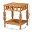 Table de bout Bali & Pari Dolby Natural Rattan - Table d'appoint en osier tissé à la main avec tablette inférieure
