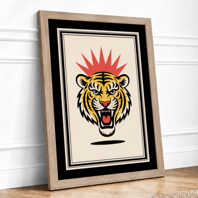 Fierce Tiger Graphic Art - Framed Print
