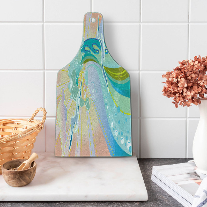 Multicolore planche à découper en verre trempé Ambesonne