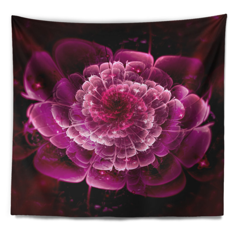 Tapisserie florale rose foncé, H 32 po x l 39 po