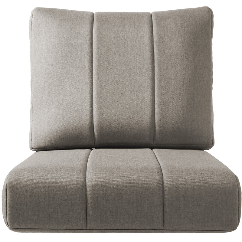 Forbell Outdoor Patio 6" Thick Seat & Back Furniture Cushion Set With Removable Cover, Gray, 1