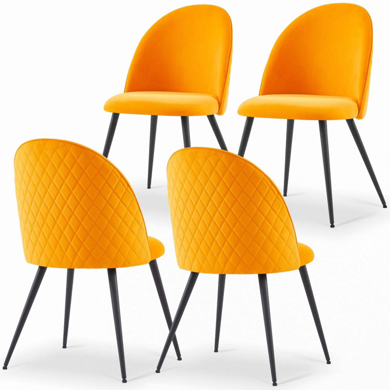 Chaise de salle à manger en velours (seulement 4 chaises)
