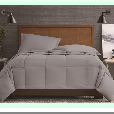 SoftTouch Microfiber Comforter Set - Grey Twin XL - 2 Piece Solid Washed Garment Bedding with Sham - Cozy Bedspread for Twin Size Beds