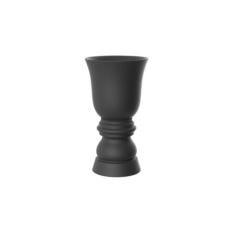 Suave Resin Pot Planter, 39.25" H x 21.75" W x 21.75" D, Anthracite