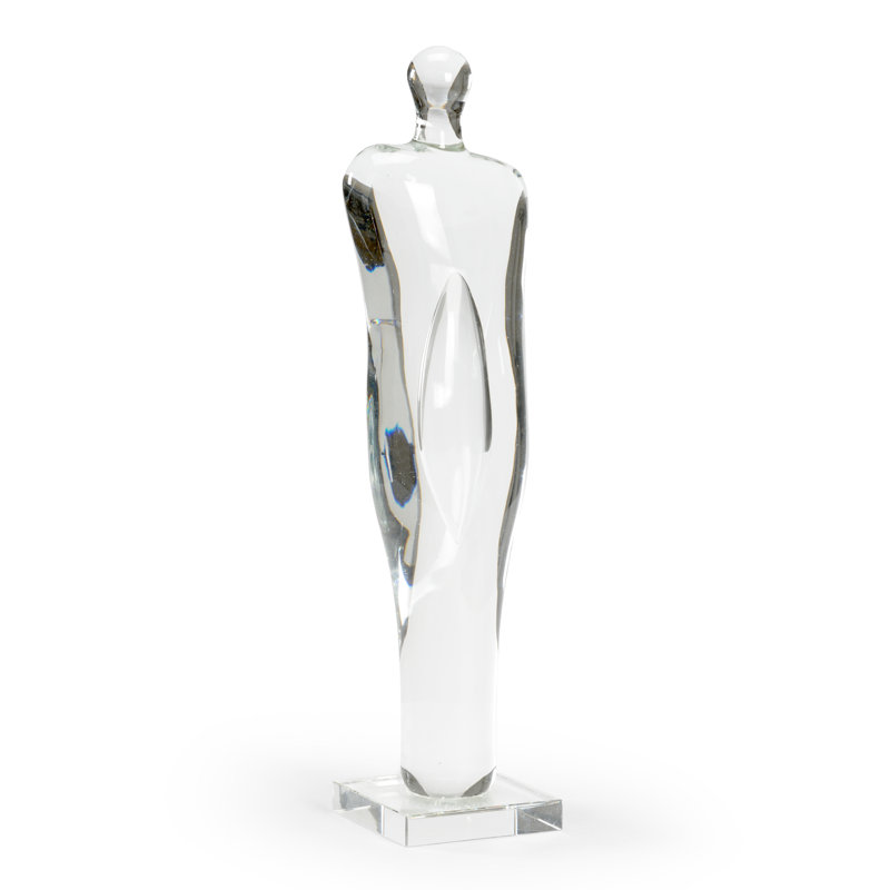 Glass Person Figurine, 18" H x 4.5" W x 4" D