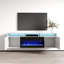 Meuble télé blanc avec foyer flottant 63 po Giza-1913120257