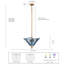 Suspension Florenza à 2 lumières de 40,6 cm (16 pouces) en laiton satiné et verre bleu