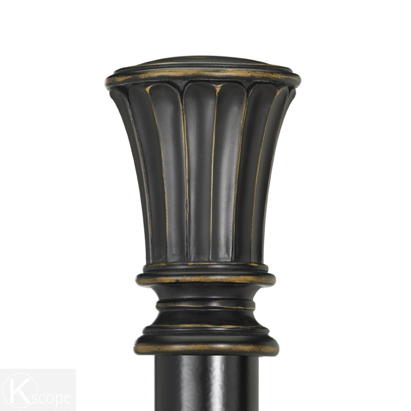 Tringle à rideaux simple 1,5 po Heberling, H 2,38 po x l 96 po x P 3,63 po, Noir