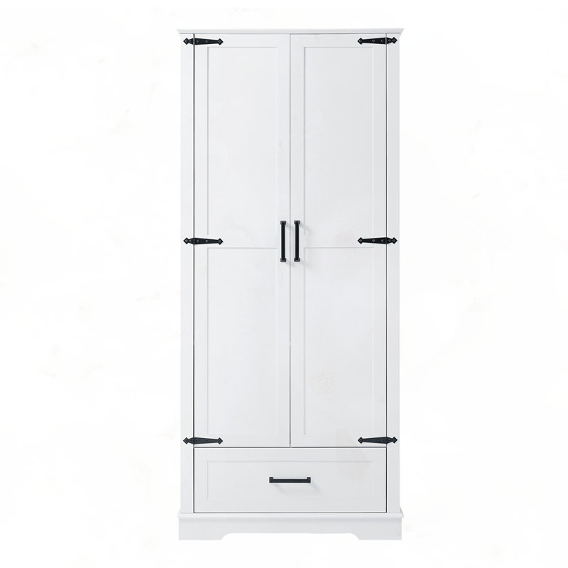 Armoire haute avec deux portes et un tiroir