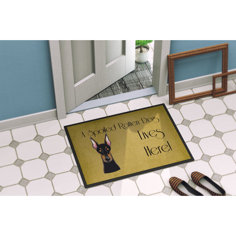 Tapis d'extérieur antidérapant Tuscarora Doberman, Rectangle 2 pi x 3 pi