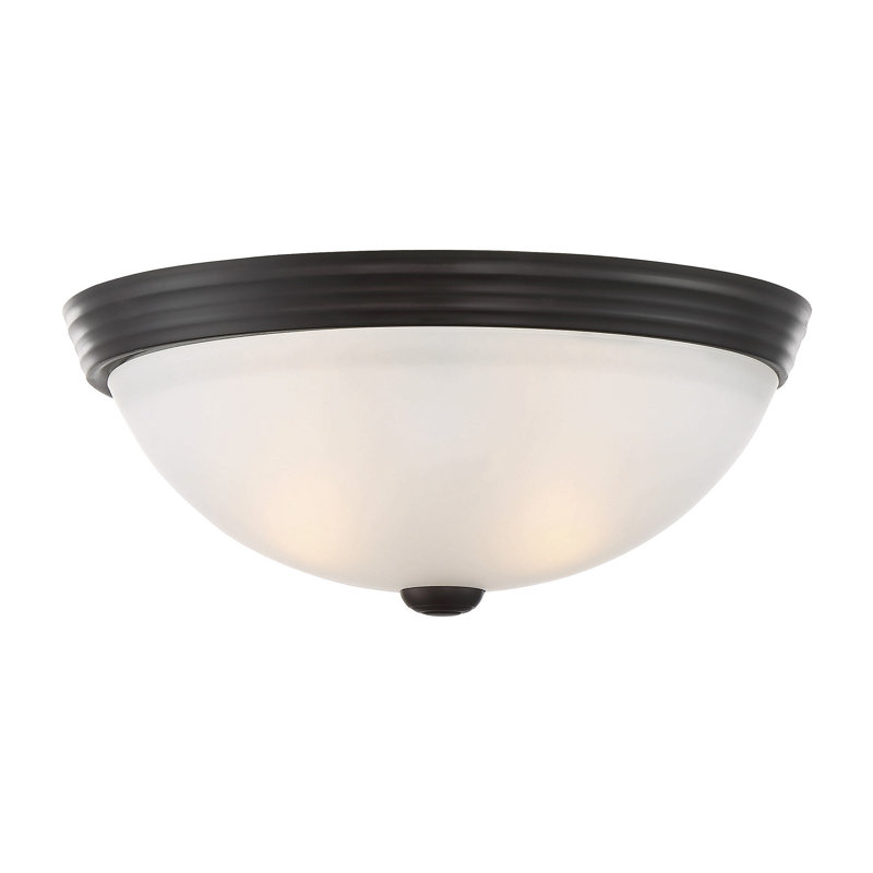 Sarabia 2-Light Flush Mount, 4.5" H x 11" W, English Bronze, White