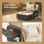 Canapé convertible 3 en 1 en osier d'extérieur avec repose-pieds et tables d'appoint