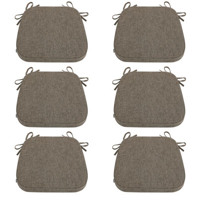 Coussin de chaise avec attaches pour chaise de salle à manger (ensemble de 6)