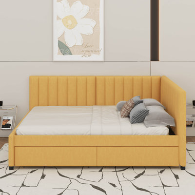 Full Size Upholstered Daybed With Drawers