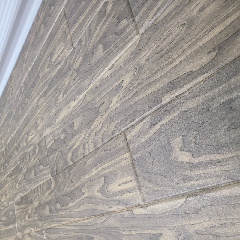 Planches de plafond en polystyrène rustique, Gris/beige