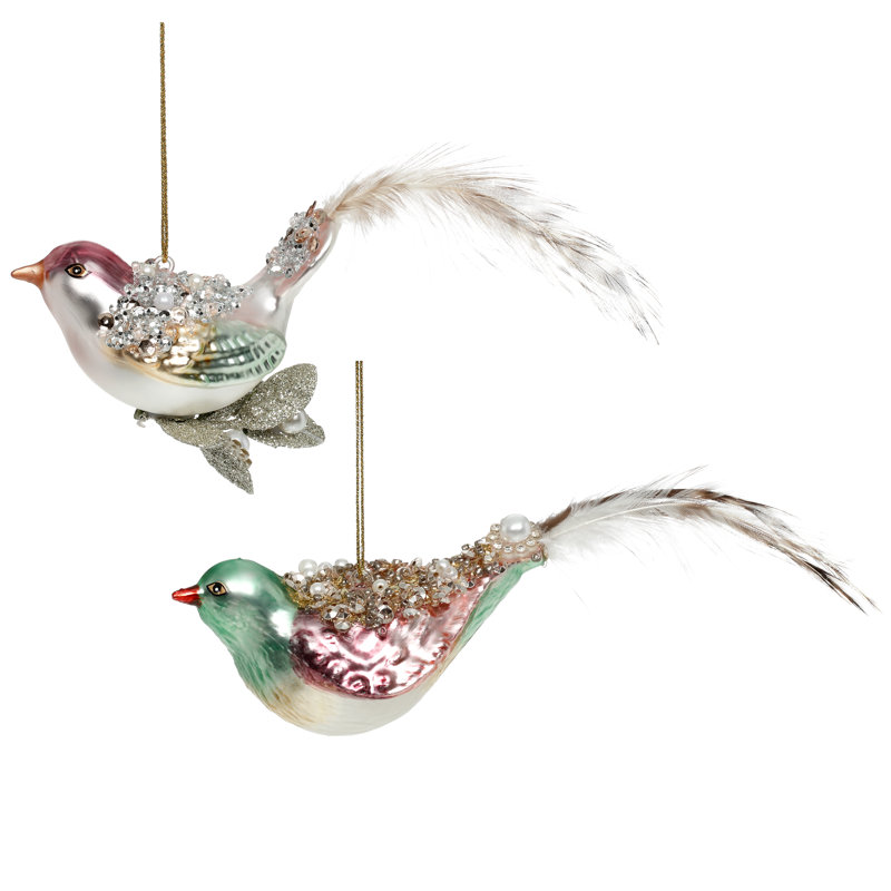 Elegant Bird Ornament, Set Of 6 – 2-2.5 Inches