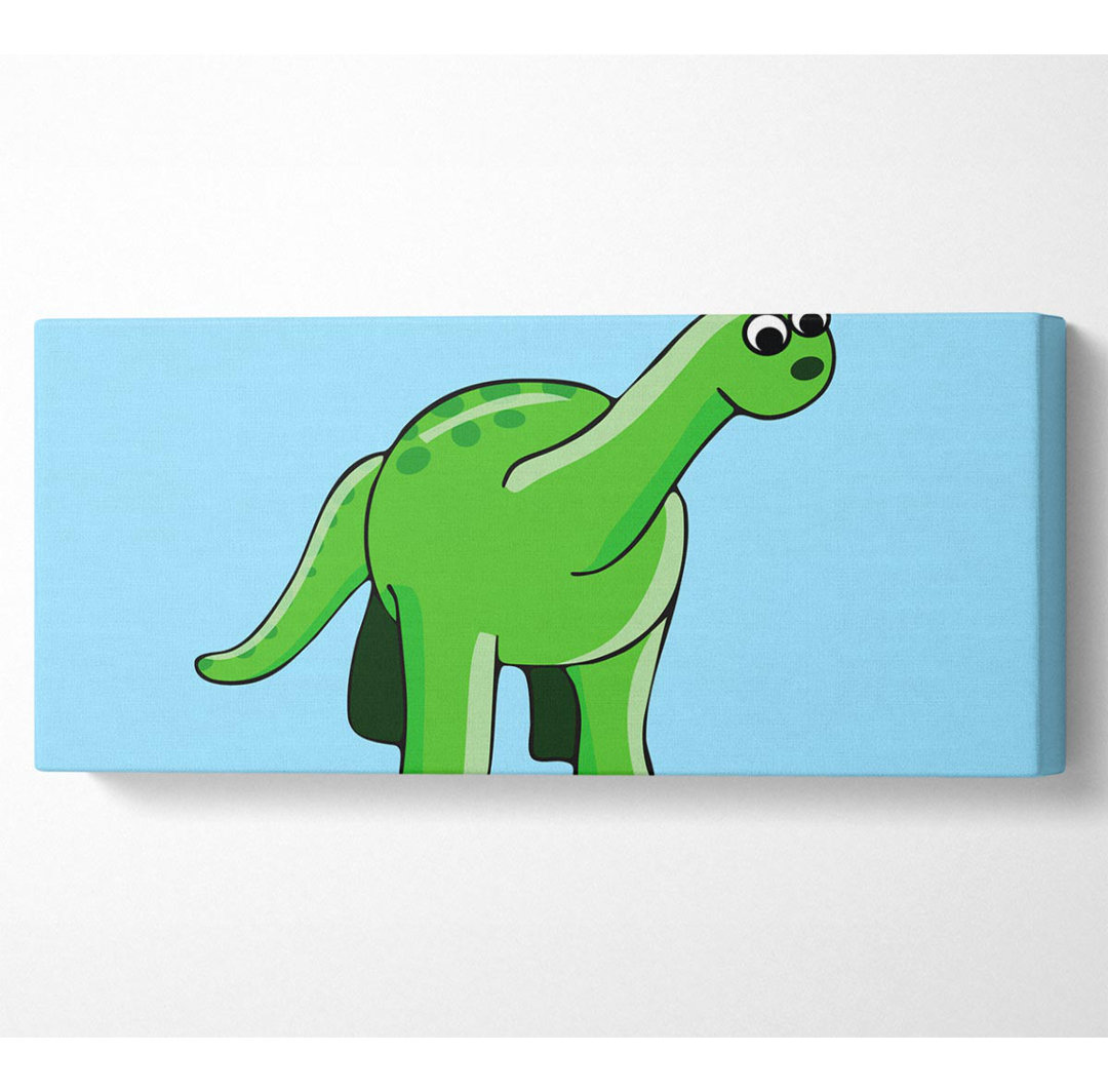 Suprised Dinosaurier Baby Blau Panorama-Leinwand