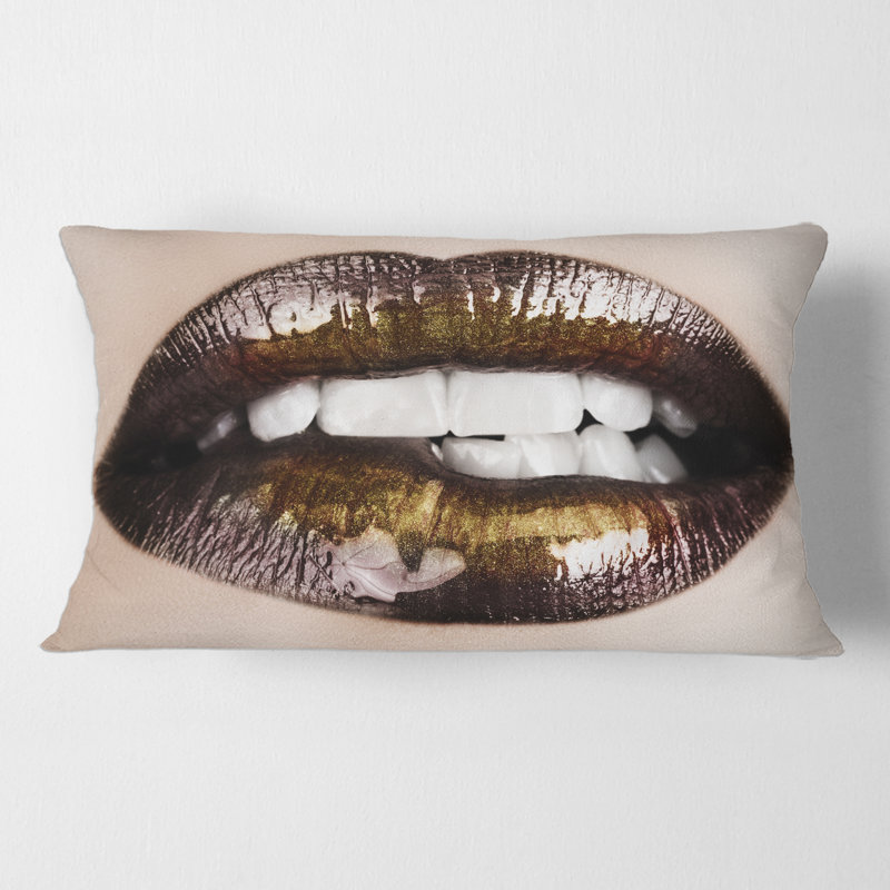 Housse et insert pour coussin rectangulaire Lips Biting