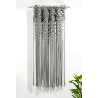 Boho Macrame Textured Cotton Cotton Sheer Curtain Single Panel