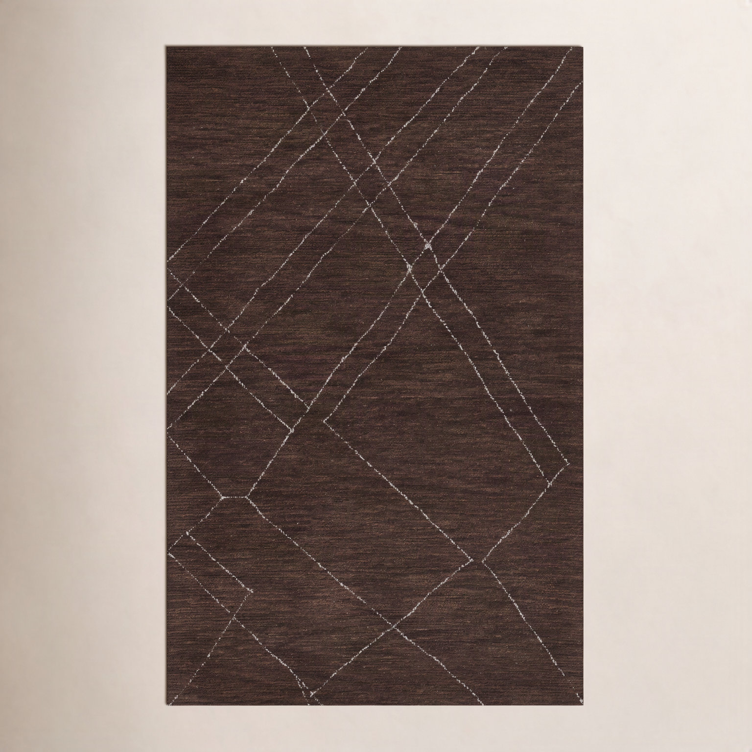 Hand-Woven Abstract Wool Rug, Rectangle 5' x 8'
