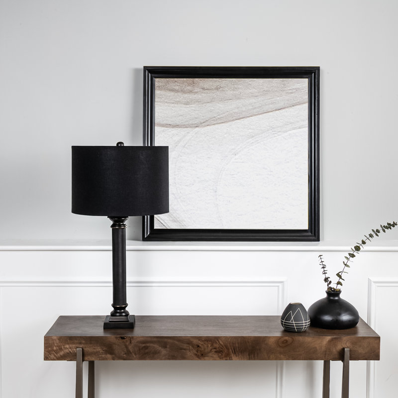 Textured Black Metal Candlestick Table Lamp