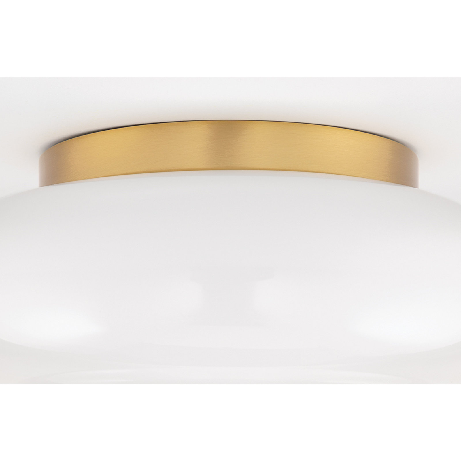 Alfonso 2 Light Glass Flush Mount, Aged Brass