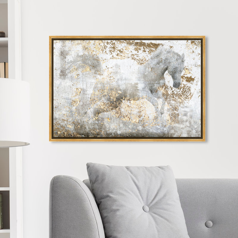 «Animals Courir», reproduction d'art graphique, Cadre doré, L 30 po x H 20 po