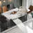 Eniel Rectangular Oval Sintered Stone Kitchen Dining Table With 4 Black Metal Legs-2069695505-2070662529-2069695511