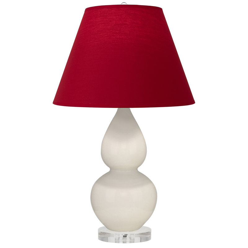 Petite lampe d'appoint à double gourde, Rouge, Os